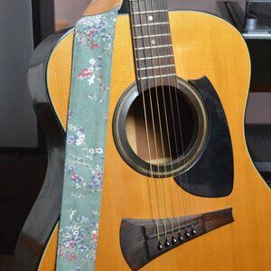 Music First Floral Turquoise Guitar Strap